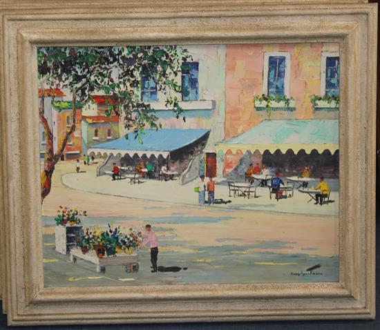 § Cecil Rochfort DOyly John (1906-1993) Market Square, South of France, 16.5 x 20.5in.